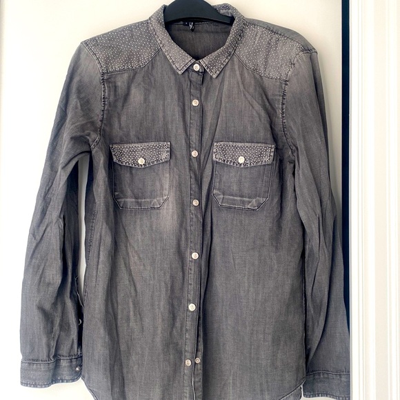 The Kooples Grey Denim Shirt - Picture 4 of 6